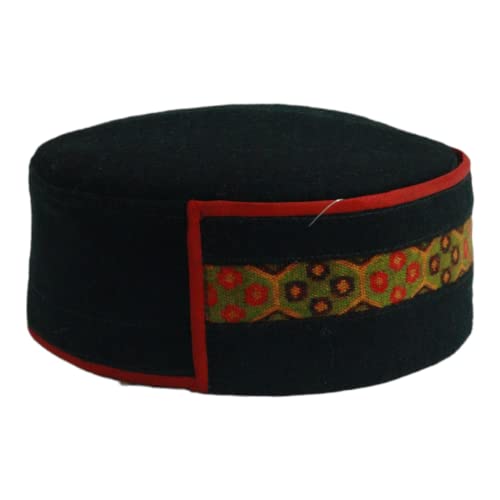 Image of Vastraa Fusion Himachali Topi for Men | Nepali Headwear | Traditional Kullu Cap | Pahadi Topi | Kashmiri Hat | Wool Handcrafted Ethnic Wear