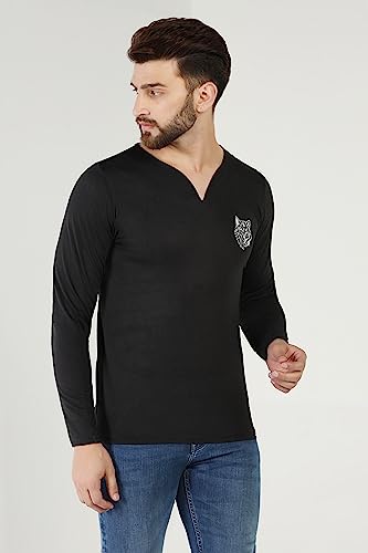 Image of INKKR Regular Fit Style V-Neck Full Sleeve T-Shirts for Men