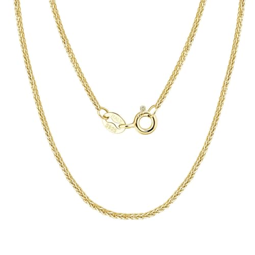 Collier Chaîne Maille en V Argent Véritable KnSam 1.2 mm Bijoux Femme