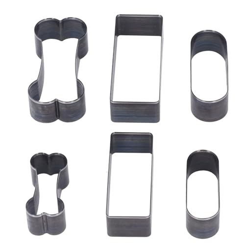 Matrices de découpe pour cuir en lot de 6 emporte-pièces rectangulaires et ovales