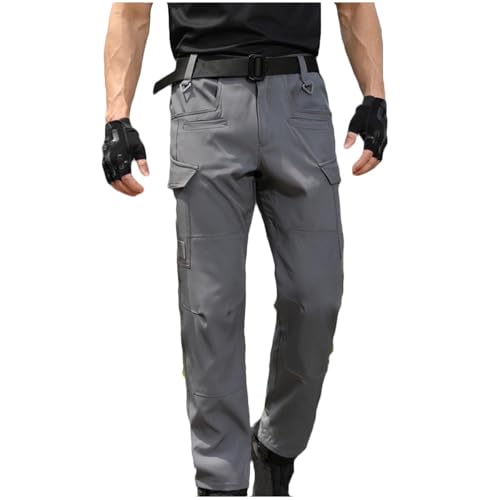 Green Tactical Pants for Men Casual Lightweight Cargos Sweatpants with Pockets Slim Fit Hiking Outdoor Trousers