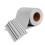 NAIZY Sichtschutzstreifen Hellgrau PVC Sichtschutzfolie mit 20 Clips Sichtschutz Zaun Rolle Blickdicht Doppelstabmattenzaun Sichtschutz Windschutz, für Gartenzaun, Balkon (35mx19cm)