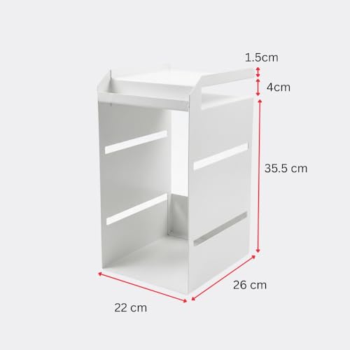 Image of Metal File /Documents /Magazine Rack | Office /WorkSpace Organizers | Multipurpose Table Storage Holder | Stationery Supplies Compartment Shelf | Desk Organizers | White