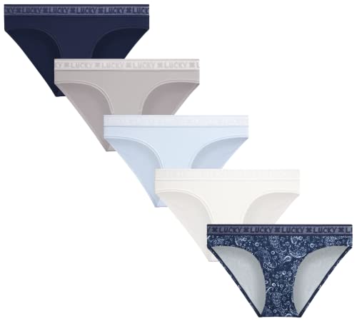 Lucky Brand Women's Underwear - 5 Pack Microfiber Bikini Panties