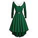 YRASILAND Weihnachtskleid Frauen Weihnachten Faux-Plüsch-Panel Langarm V-Kragen Asymmetrisches Partykleid Satin Kleid lang gr 48 Pchwarzes Partykleid Winterkleid Damen lang Abendkleid Langarm elegant