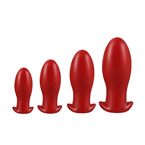 SeLgurFos Soft Anal Plug Anal Dilator Dildo Anal Bead Anal Sex Massage Appliance Couples Men and Women Anal Plug Sex Toys (XL,red) - Afbeelding 3