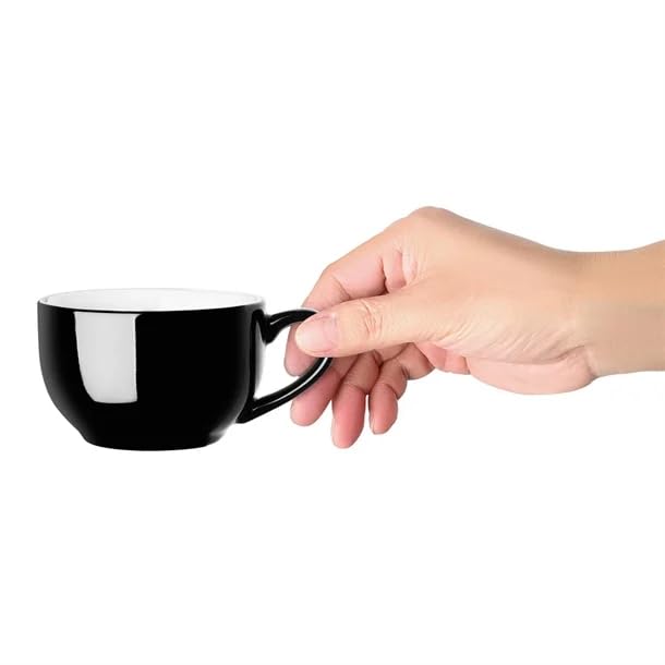 Olympia Cafe Coffee Cups Black 230ml (12 Pack) - Hot Drink Mugs Microwave, Oven and Dishwasher Safe CU953 - Image 3
