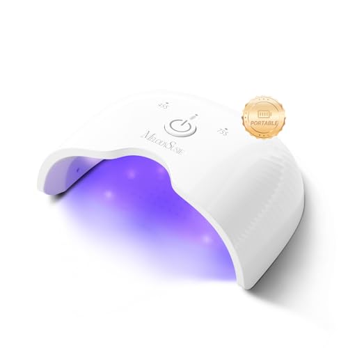Image of MelodySusie Mini Cordless UV Nail Lamp, P-ART06G Rechargeable Portable LED UV Light with Smart Sensor, 4-Finger Curing for All Soft Gels, Especially Half-Cured Gel, Base Coat & Top Coat, White