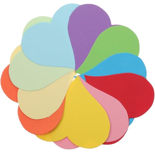GARIOUANS Notas Adhesivas para Mensajes Forma de Corazón Tamaño Pequeño 65X75 CM 100 Unidades Papel de Colores Surtidos Notas Autoadhesivas para Oficina y Escuela Color Aleatorio
