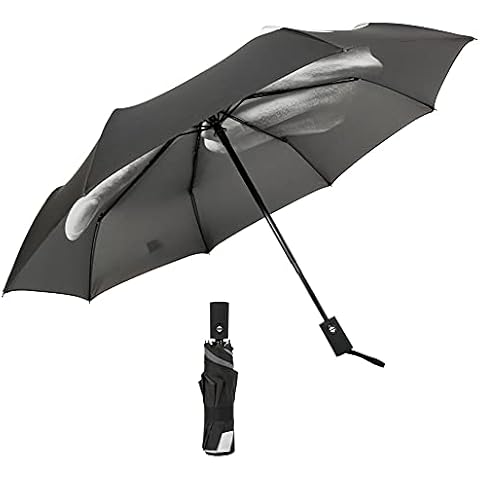 KOERIM Funny Folding Middle Finger Umbrella Creative Gift For Man Women Black Folding Umbrellas Suitable For Sunny and Rainy Cover