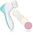 Produktbild com-four® 6-teiliges Gesichtsreinigungsset, Gesichtsreinigungsgerät mit Bürsten-, Schwamm-, Peeling- und Massageaufsatz, Facial Wellness (06-teilig - Massagegerät)