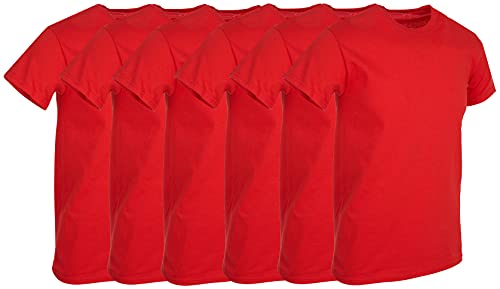 BILLIONHATS 6 Pack Men's Solid Colors Cotton T-Shirts Short Sleeve Lightweight Tees, Bulk