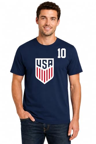 Outerstuff Mens FIFA World Cup 2026 Team USA Christian Pulisic #10 T-Shirt Medium Navy