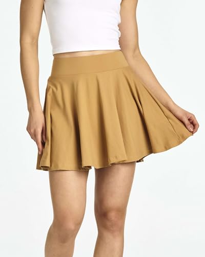Real Essentials 4 Pack: Women's Basic Casual Stretchy Mini Skirt - Skater A-Line Flowy Flared (Available in Plus Size)3