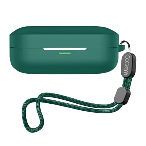 Image of Soft Silicone Case Cover for Realme Buds Air 7 | 7 Pro (Lanyard, Green)