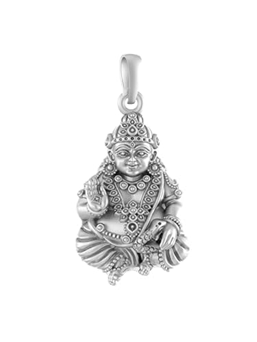 Pendentif Lord Kubera en argent 925 doré 22k, un bijou de prestige
