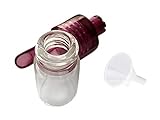M&M Smartek Dosierer mit Löffel & Trichter Set Portionierer Sniff Snuff Bottle Sniffer Spender Schnupf Dispenser Glas & Plastik Größe inkl. Trichter (Lila - Durchsichtig)