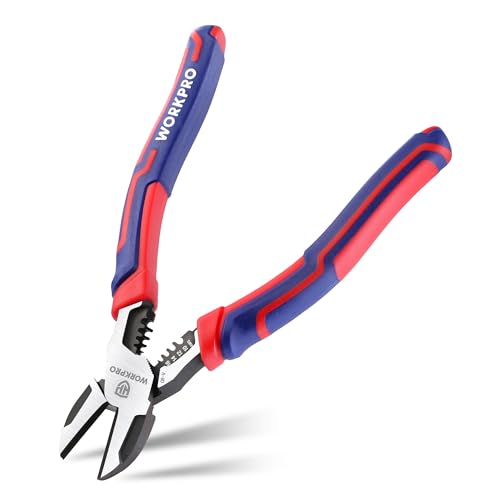 WORKPRO Seitenschneider Abisolierzange 2-in-1 Multifunktionale Zange Drahtschneider 200mm zum Abisolieren Kabelschneiden für harte, weiche Drähte WORKPRO Seitenschneider Abisolierzange 2-in-1 Multifunktionale Zange Drahtschneider 200mm zum Abisolieren Kabelschneiden für harte, weiche Drähte