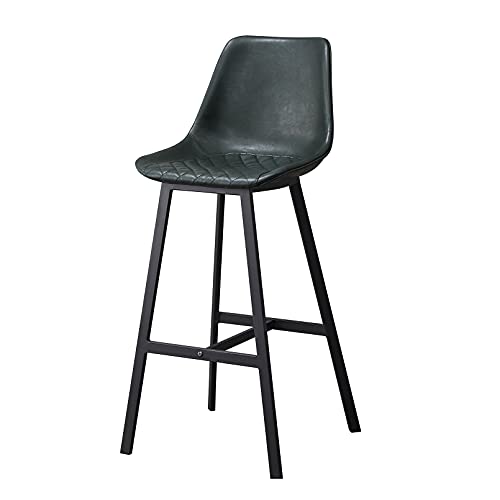 Altezza seduta 55/65/75 cm Sedia da bar, Sgabello da bar bancone cassa, Sgabelli da bar imbottiti con schienale basso, Seggiolone europeo in PU in ferro battuto con schienale (dimensioni: 65 cm