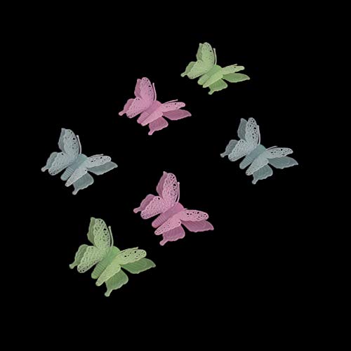 Gbstore 6 Pcs Mixed Color 3D Butterfly Glow In Dark Luminous Fluorescent Plastic Wall Sticker For Kids Baby Room Bedroom Ceiling Home Decor #TOP2