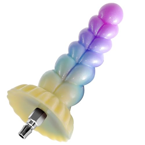 Sex Machine Aufsätze,20.5cm Silikon Spirale Horn geformt Fantasy Dildo mit Quick Air Connector für Thrusting Sex Maschine Stoß