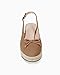 Coutgo Womens Closed Toe Espadrilles Wedges Shoes Platform Slingback Mid Low Heel Canvas Bow Dress Sandals, Coffee, Size 9