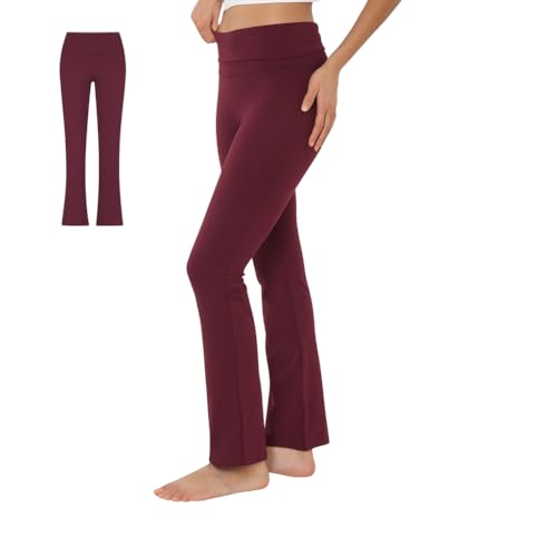 Image of Terractive Cuddle Flares for Women | TerraSoft Ultra Soft, Super Stretchy & Sweat-Wicking Flare Pants | High-Waist Tummy Tuck Workout & Lounge Pants