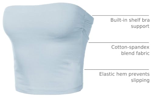 Image of Women's Shapewear Tube Tops Strapless Ruched Built-in Shelf Bra Casual