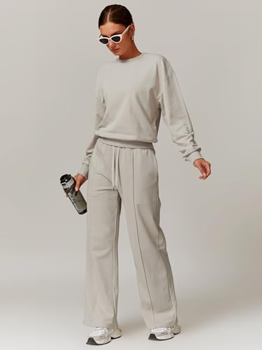 2 Piece Sets for Women Sweatsuit Oversized Pullover Long Sleeve Sweatshirt Jogger Pants Outfits with Pockets Tracksuit2