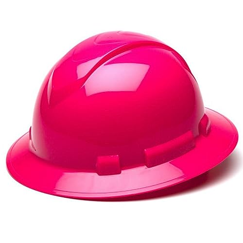 Texas America Safety Company Full Brim Ridgeline Hard Hat with 6 Point Knob Adjustment and Tote - Hot Pink
