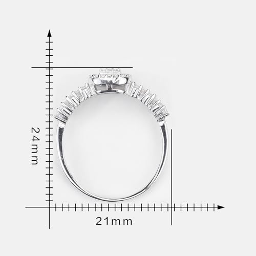 Sterling Statement Illusion Ring with Zircons, Whites Collection