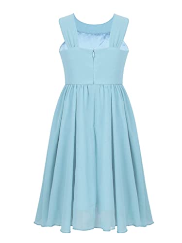 Kids Sleeveless Shaped Rhinestone Halter Neck Chiffon Flower Girls Dress Princess Casual Birthday Party Evening Gown2