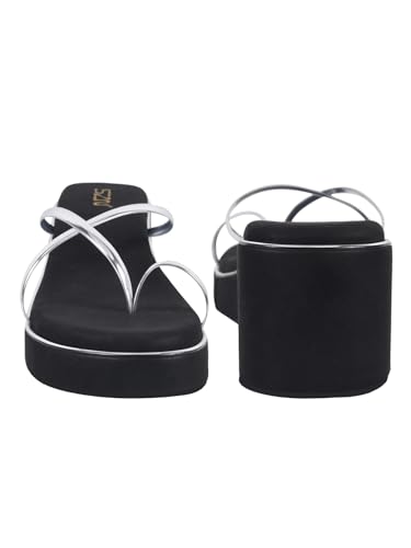 Image of Women's Strap Wedge Strap Wedge Sandals - Stylish Comfortable Slip-On Platform Slides | Soft Cushion Footbed Anti-Slip Sole - Perfect for Daily Casual Footwear