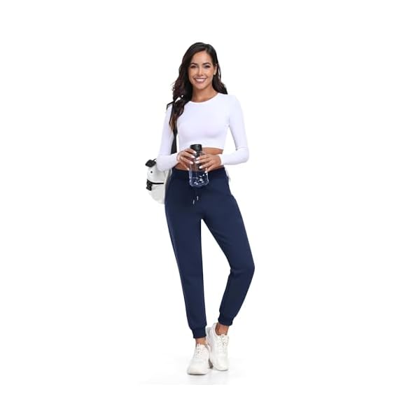 MoFiz Women's Fleece Lined Hiking Pants Water Resistant High Waisted Thermal Joggers Winter Running Sweatpants Zip Pockets - Image 8