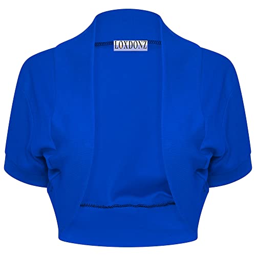 Image of Loxdonz Girl's Short Sleeve Shrug Childrens Kids Cotton Cardigan Bolero Shrug Jacket