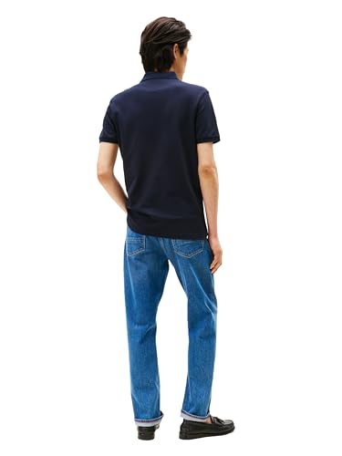 Image of Tommy Hilfiger Men's Short Sleeve Polo Shirts in Slim Fit with Stretch and Organic Pique Cotton