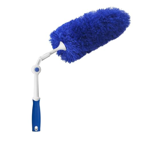 Unger Connect and Clean Microfiber Duster with Pivoting Handle, Dusters for Cleaning, Compatible with Telescopic Poles, Dusting Tools, Cleaner Tool for Windows, TVs, Moldings, Cupboards, Cabinets