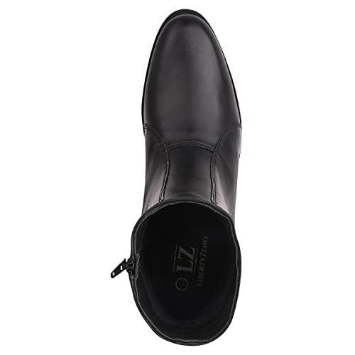 Image of LIBERTYZENO Mens Animal Print & Plain Leather Adults High Ankle Retro Dress Boots for Easter Gift