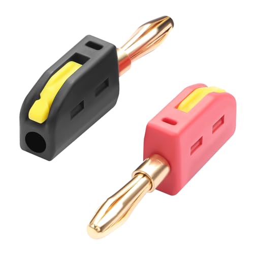 QIANRENON Conector Banana 4mm Solderless 32A Rojo y Negro