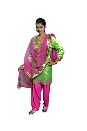 Image of ITSMYCOSTUME Punjabi Patiala Suit for Girls|Punjabi Giddha /Baisakhi /Bhangra Dance Costume for Girls
