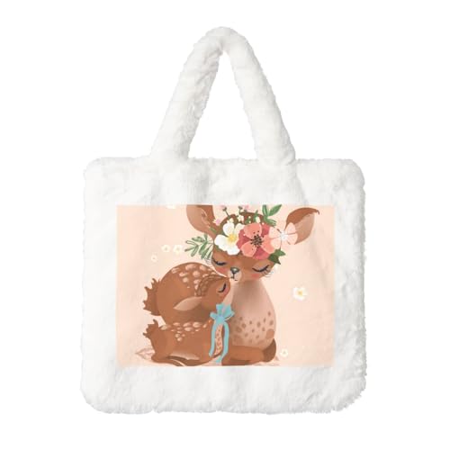 Sac fourre-tout en fourrure blanc aux finitions soignées pour femme