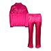 Juicy Couture Women’s Long Sleeve Button Down and Pants Satin Pajama Set (US, Alpha, Large, Regular, Regular, Elite Pink)