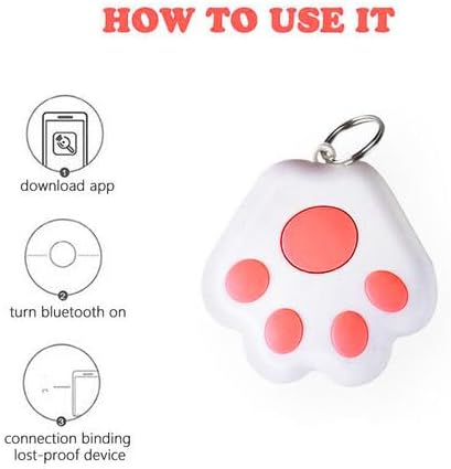 Diagram showing three steps for setting up the tracker: download app, turn on Bluetooth, and connection binding.