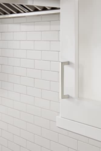 Image of Amerock | Cabinet Pull | Satin Nickel | 3-3 /4 inch (96 mm) Center to Center | Monument | 1 Pack | Drawer Pull | Drawer Handle | Cabinet Hardware