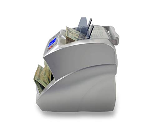 SILVER By AccuBANKER S3500 Flex Bill Counter - High Speed Money Counter Machine w/ 3 Counterfeit Detection Methods UV/MG/DD- Sorted Cash only- Count Number of Bills & Calculate Value per Denomination