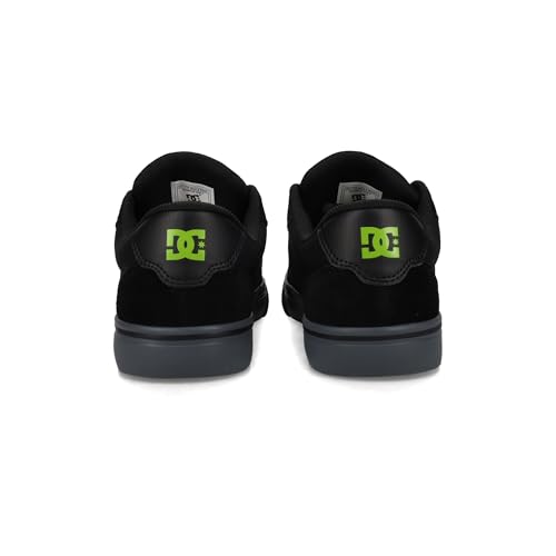 DC Men's Anvil Casual Skate Sneaker, Black/Lime, 14