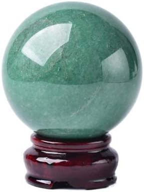 oneory - Esfera de cristal de cuarzo curativo natural, bola de piedras preciosas de aventurina verde, 1.969 in, escultura natural con soporte