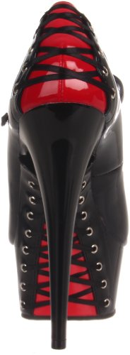 Pleaser Women's Delight-687Fh Platform Pump,Black/Red Patent,14 M Us #TOP2