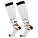 Guinea Pig Breeds Pet Rodents Isolated on White 1 Pair Unisex Compression Crew Knee High Sock Long Athletic Soft Circulation Socks for Running,Medical Nurse,Travel,Cycling