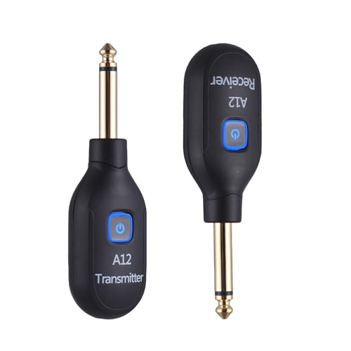 Sistema inalámbrico para guitarra 2.4G Recargable Transmisor y receptor portátil con cambio de modo dual Plug and Play para guitarra eléctrica/acústica, bajo y violines